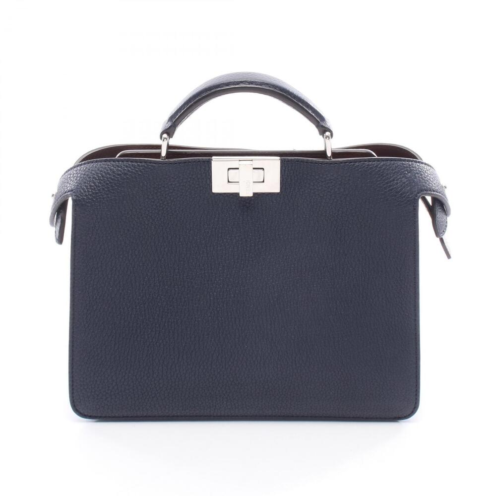 Fendi Peekaboo ISeeU Handbag Leather Navy Blue